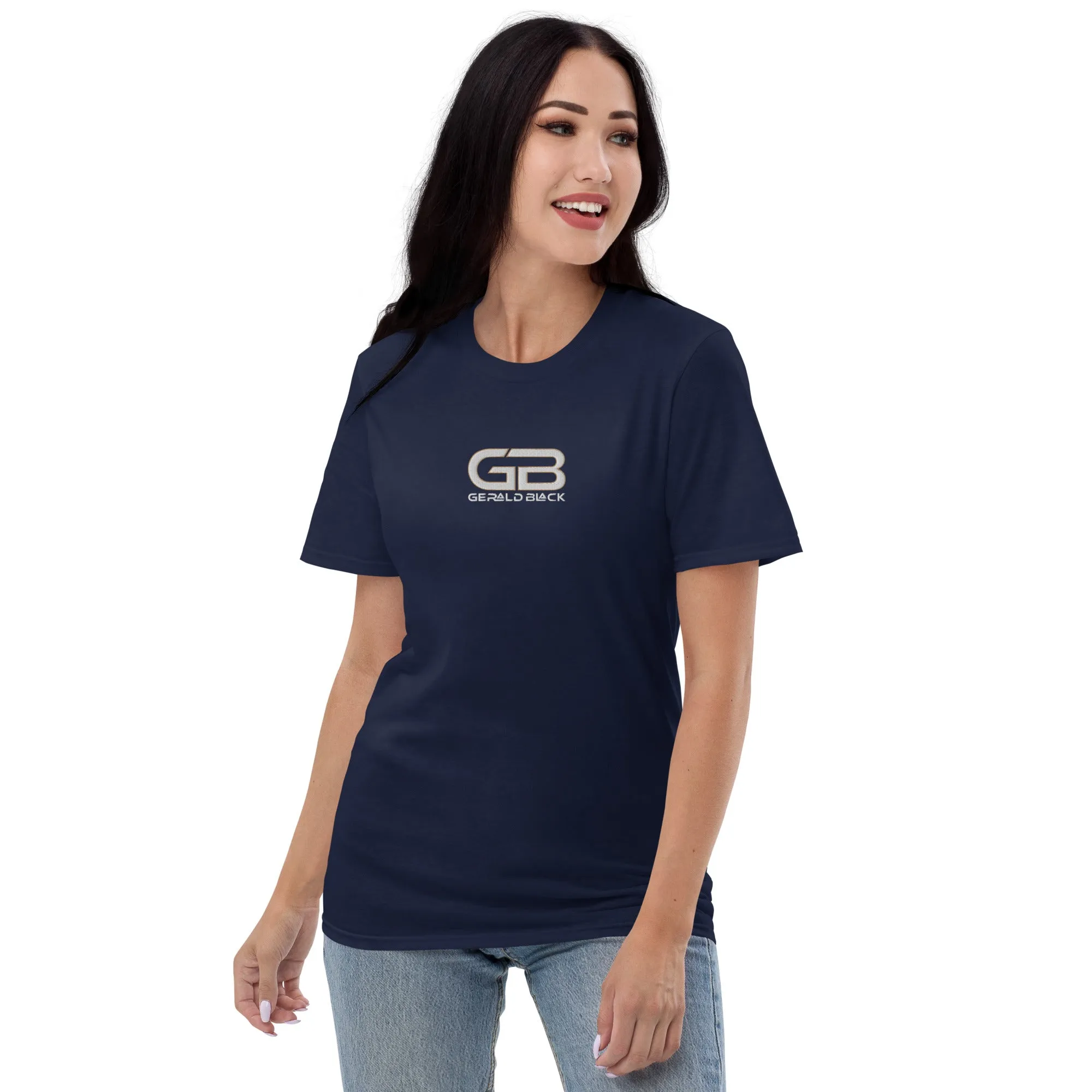 Gerald Black Short-sleeve Embroidered T-Shirt for Men and Women