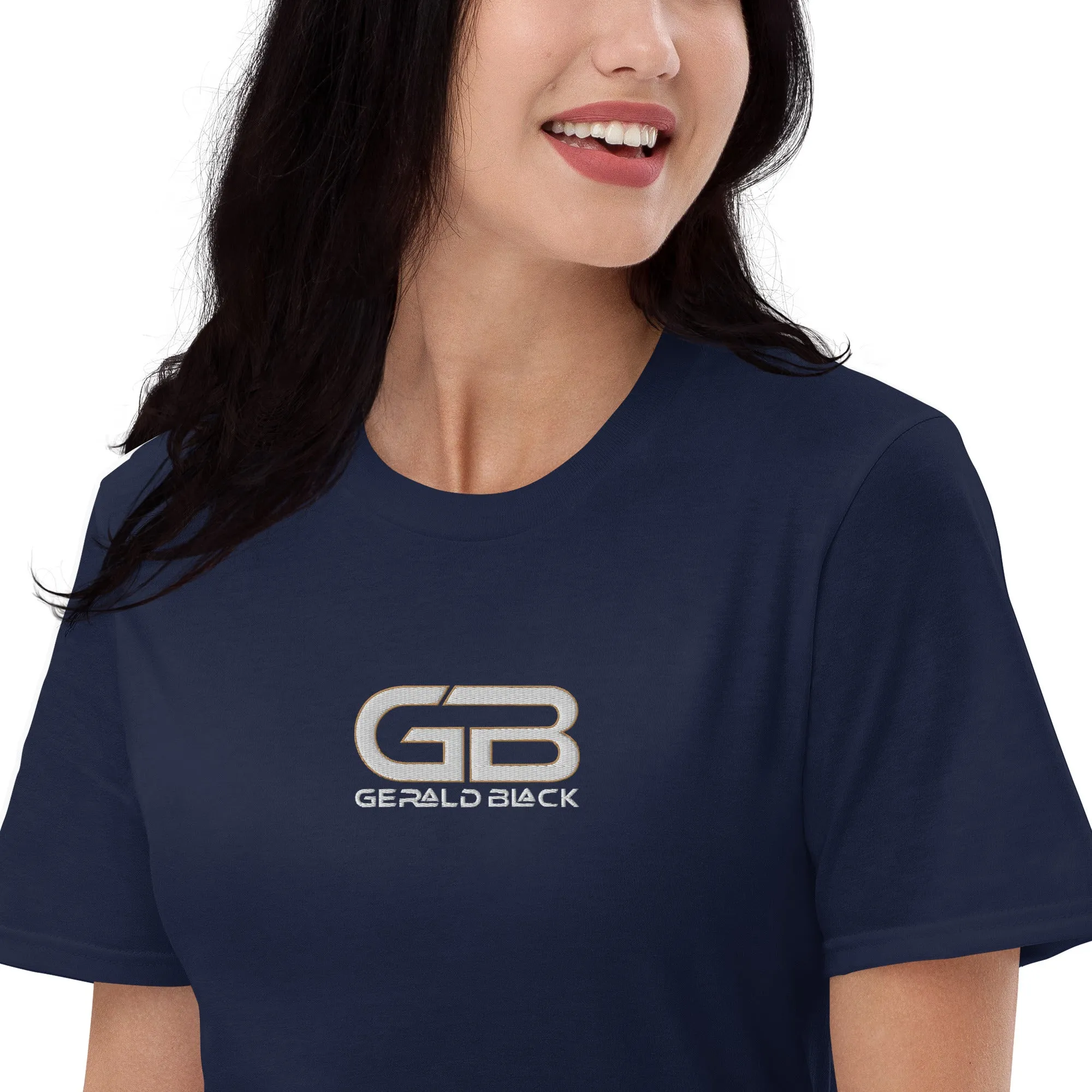 Gerald Black Short-sleeve Embroidered T-Shirt for Men and Women