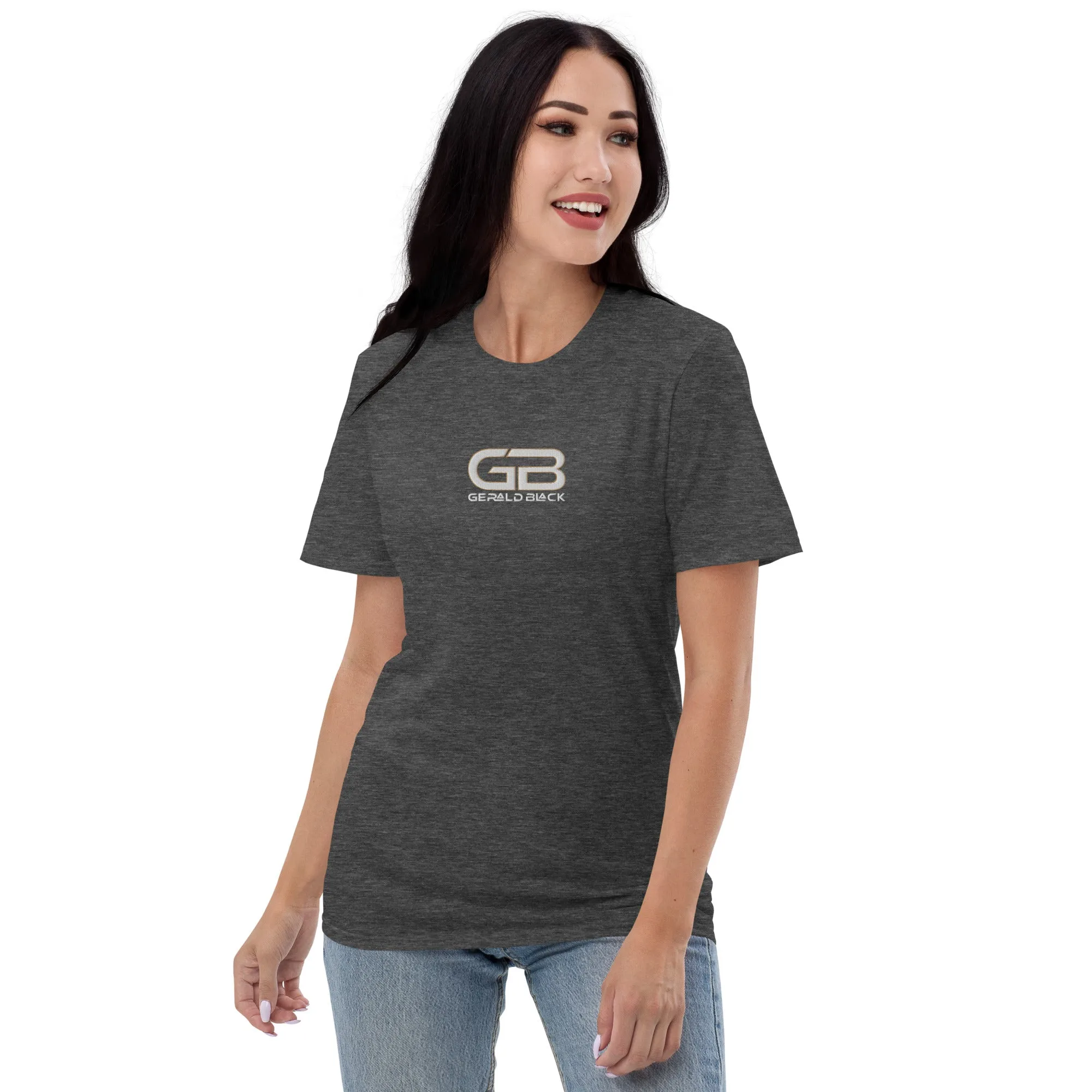 Gerald Black Short-sleeve Embroidered T-Shirt for Men and Women