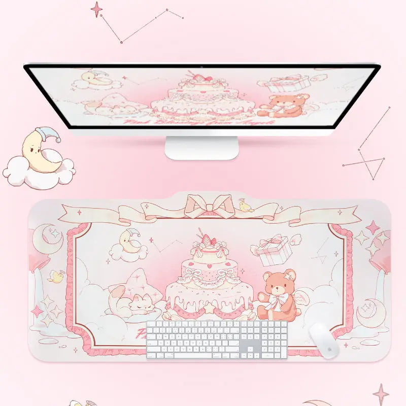 GG Pastel Sweet Dreamy Bear and Cake Mouse Pad ON1486