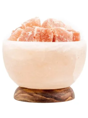 Himalayan Salt Bowl Lamp with Stones