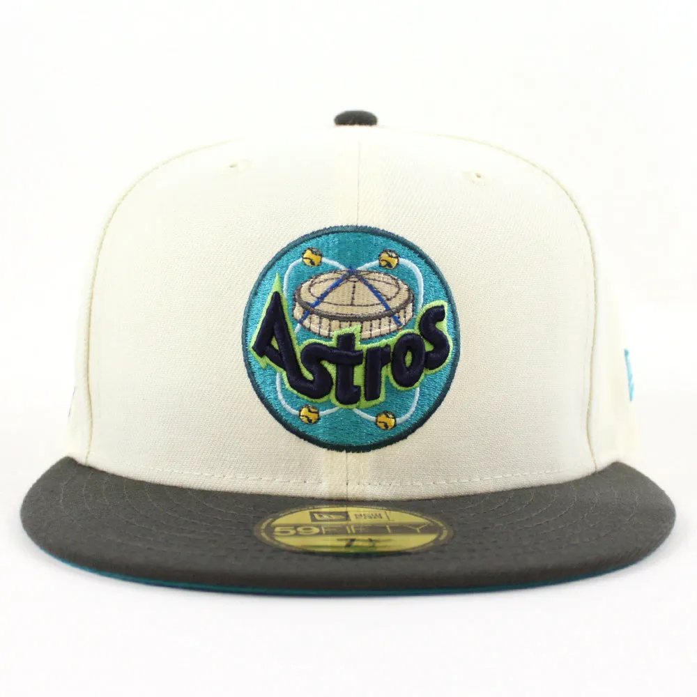 Houston Astros 1986 ALL STAR GAME New Era 59Fifty Fitted Hat (CHROME WHITE DARK PEWTER AQUA Under Brim)