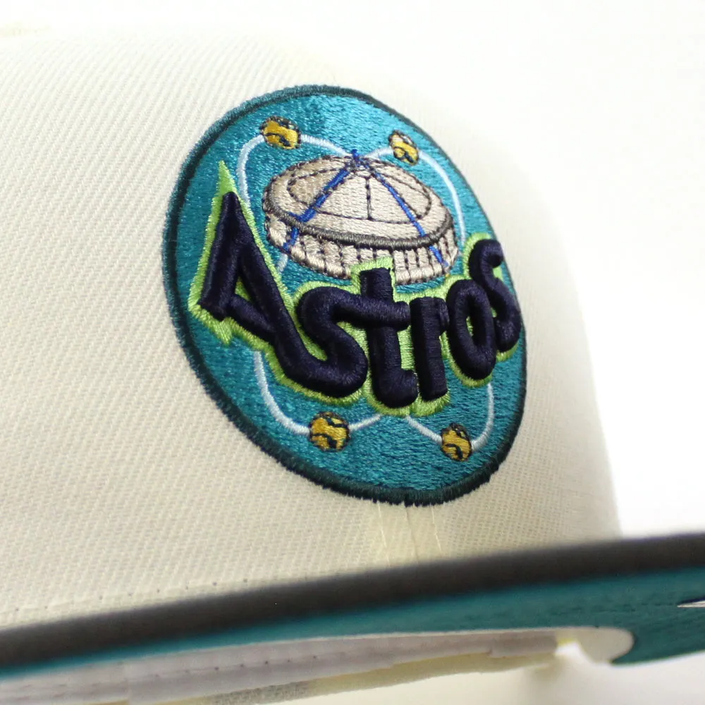 Houston Astros 1986 ALL STAR GAME New Era 59Fifty Fitted Hat (CHROME WHITE DARK PEWTER AQUA Under Brim)