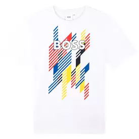 Hugo Boss Boys T-Shirt w/Logo_ White J25N41-10B