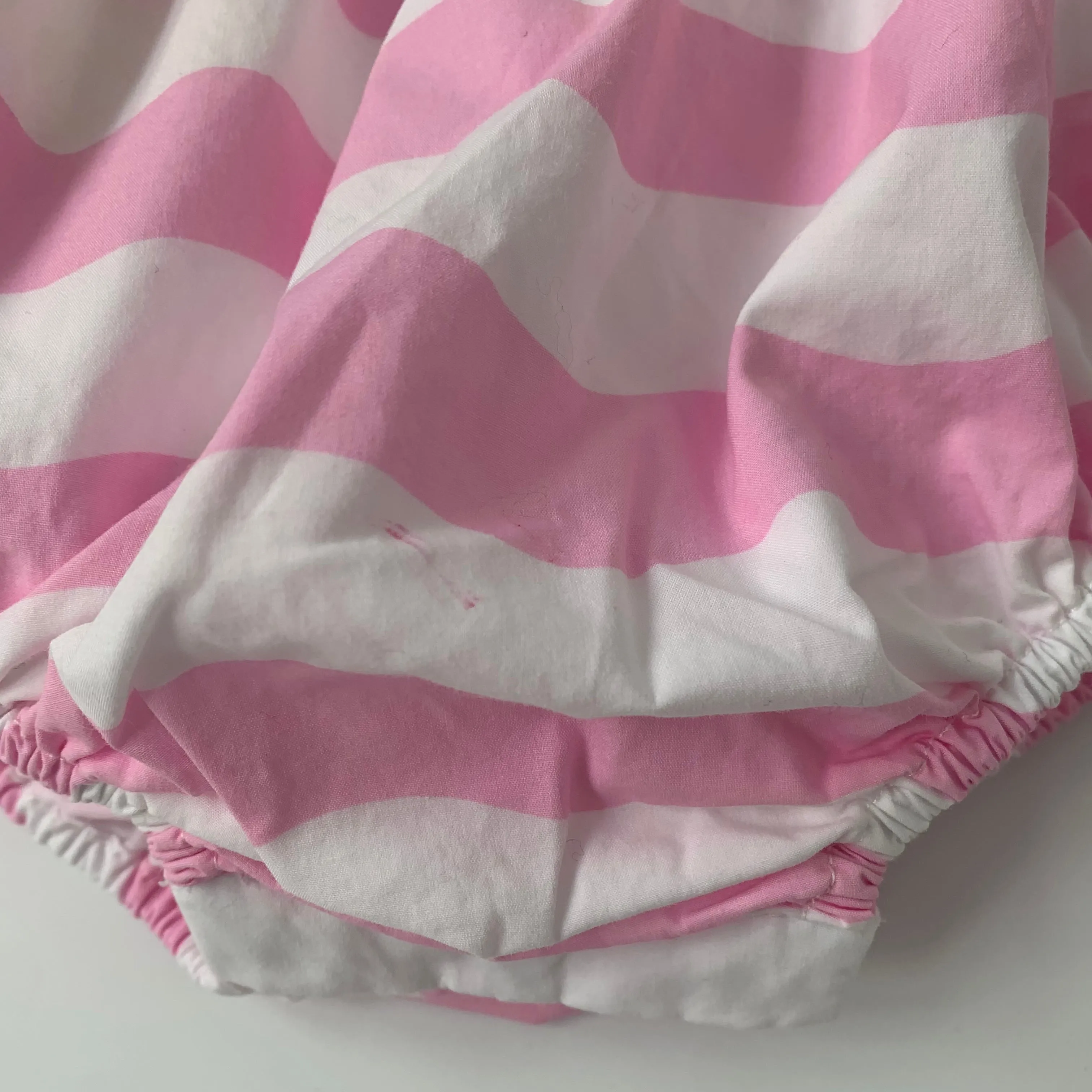 Jacadi Pink And White Wavy Romper: 12 Months