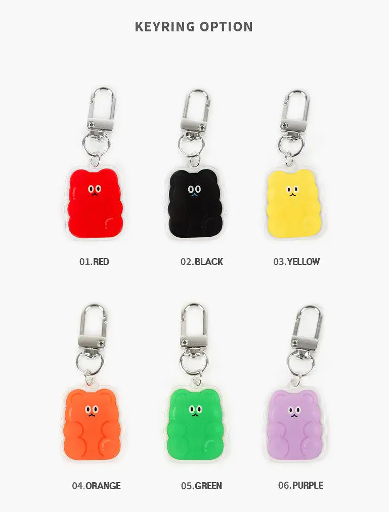 Jelly Bear Cute Character Chain Keyring Bag Pouch AirPod Buzz Accessory