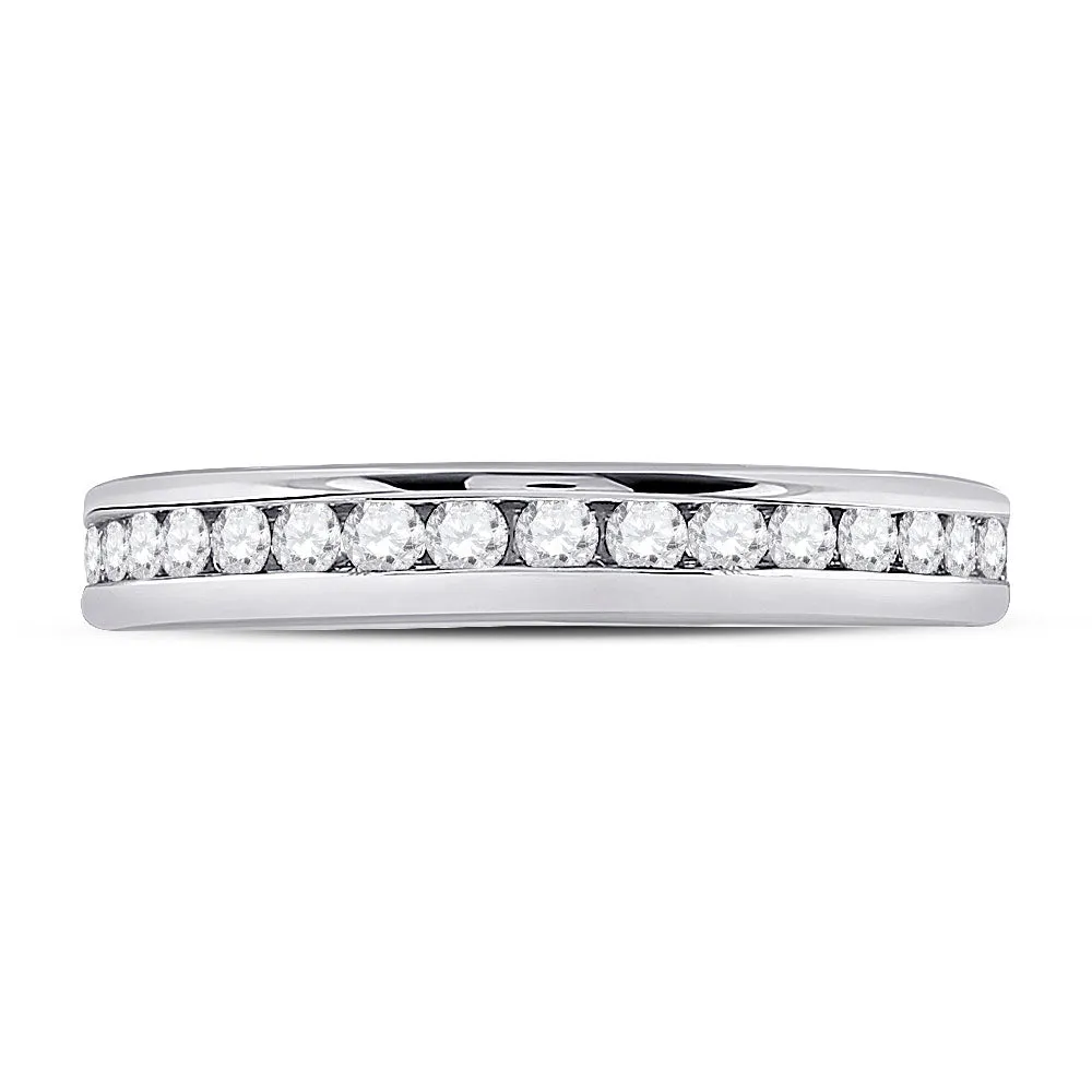 Keene Jewelers 14kt White Gold Womens Round Diamond Eternity Wedding Band 7/8 Cttw