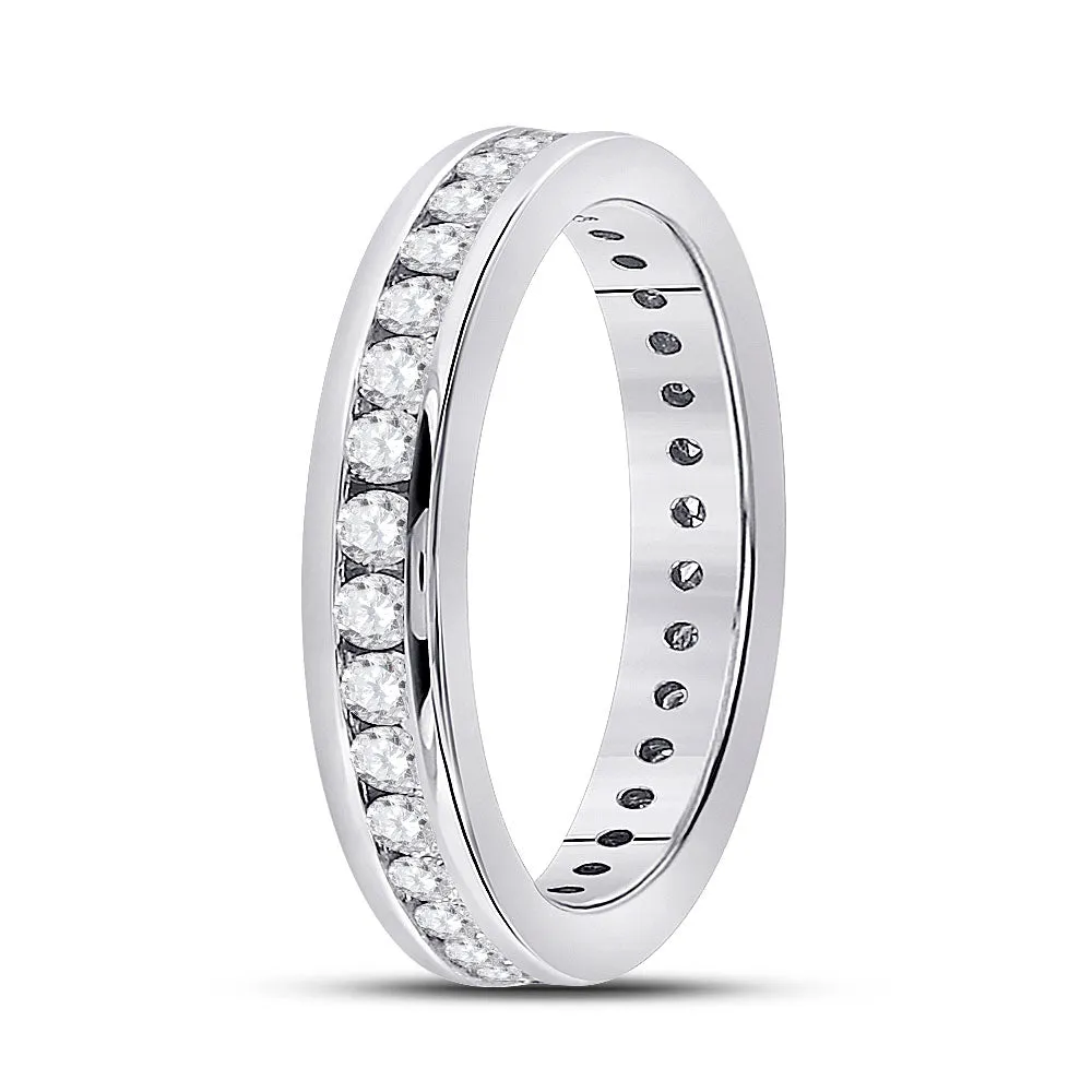 Keene Jewelers 14kt White Gold Womens Round Diamond Eternity Wedding Band 7/8 Cttw