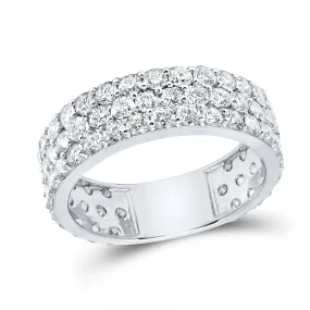 Keene Jewelers 14kt White Gold Womens Round Diamond Pave Band Ring 3 Cttw