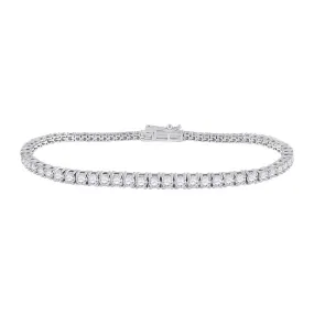 Keene Jewelers 14kt White Gold Womens Round Diamond Tennis Bracelet 3 Cttw