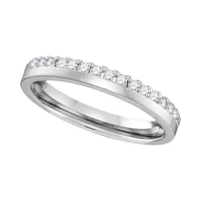 Keene Jewelers 14kt White Gold Womens Round Diamond Wedding Band Ring 1/5 Cttw