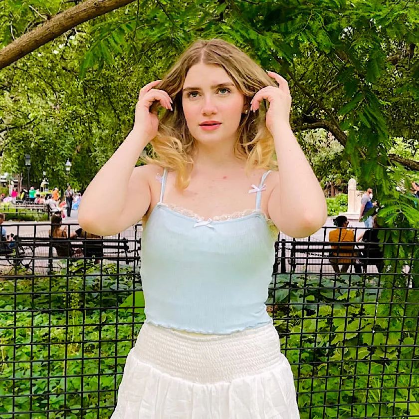 Lace & Bow Crop Tank Top