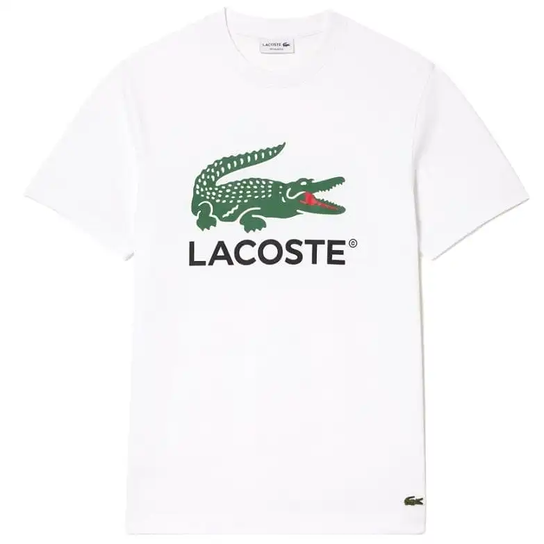 Lacoste Jersey Signature Print Tee (White) TH1285-51