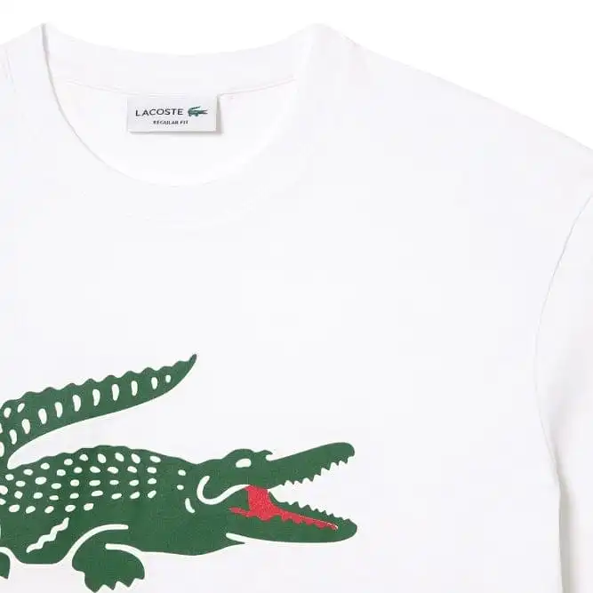 Lacoste Jersey Signature Print Tee (White) TH1285-51