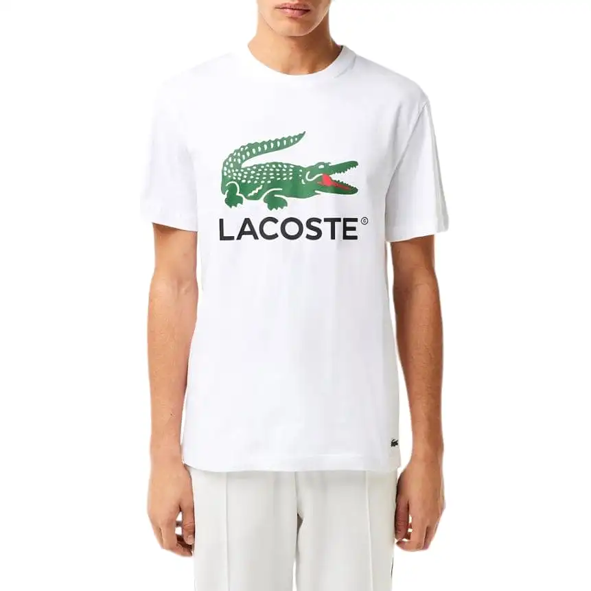 Lacoste Jersey Signature Print Tee (White) TH1285-51