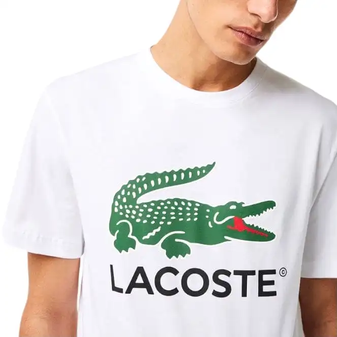 Lacoste Jersey Signature Print Tee (White) TH1285-51