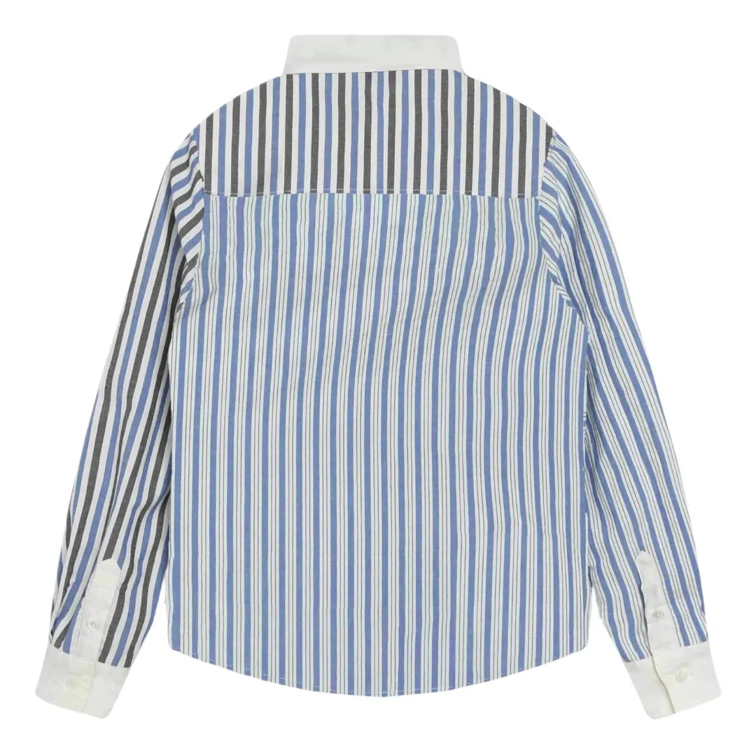 Lanvin Shirt Striped Drawing Blue & White