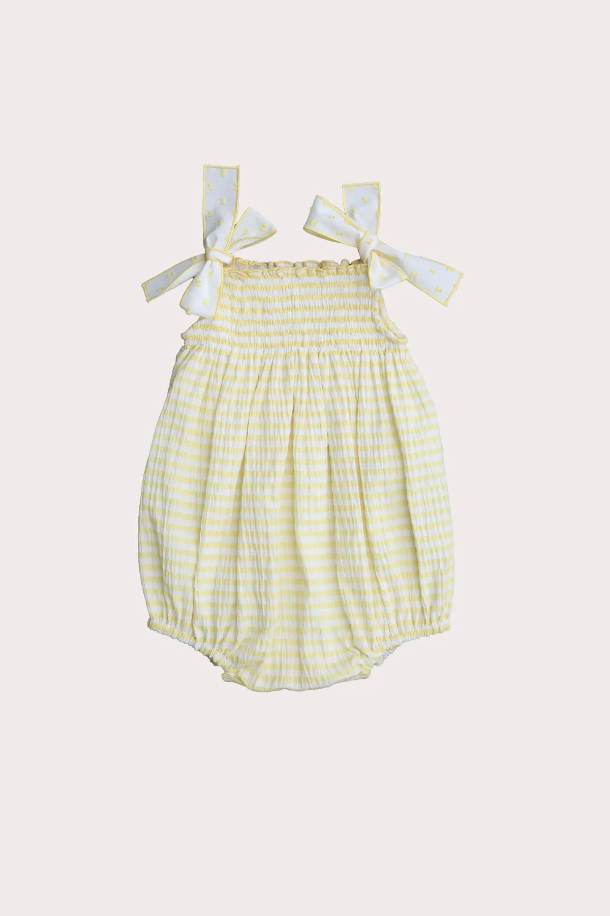 Lemon & White Seersucker Romper (3M - 3Y)