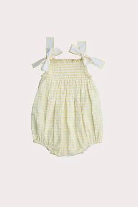 Lemon & White Seersucker Romper (3M - 3Y)