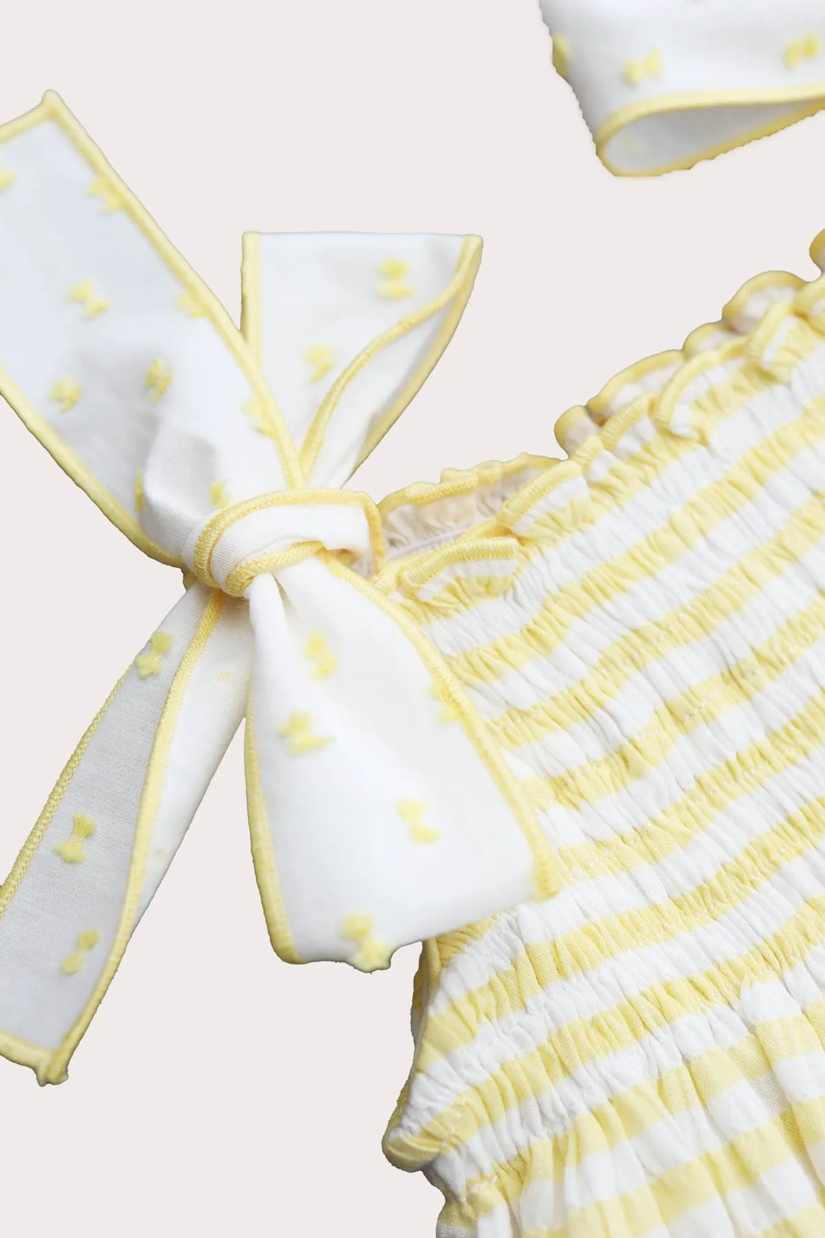 Lemon & White Seersucker Romper (3M - 3Y)