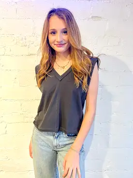 Lexi Exaggerated Shoulder Cropped Top