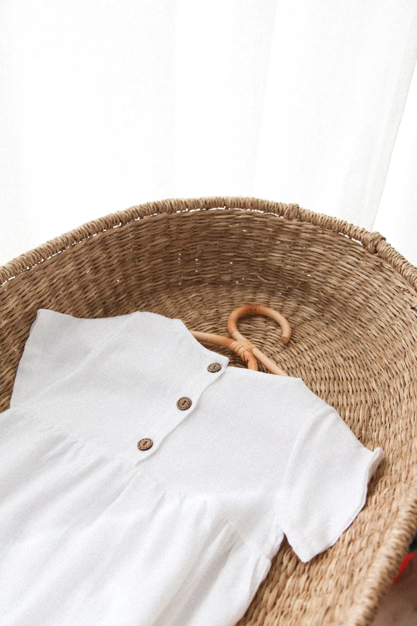 Linen Short Sleeve Romper in White