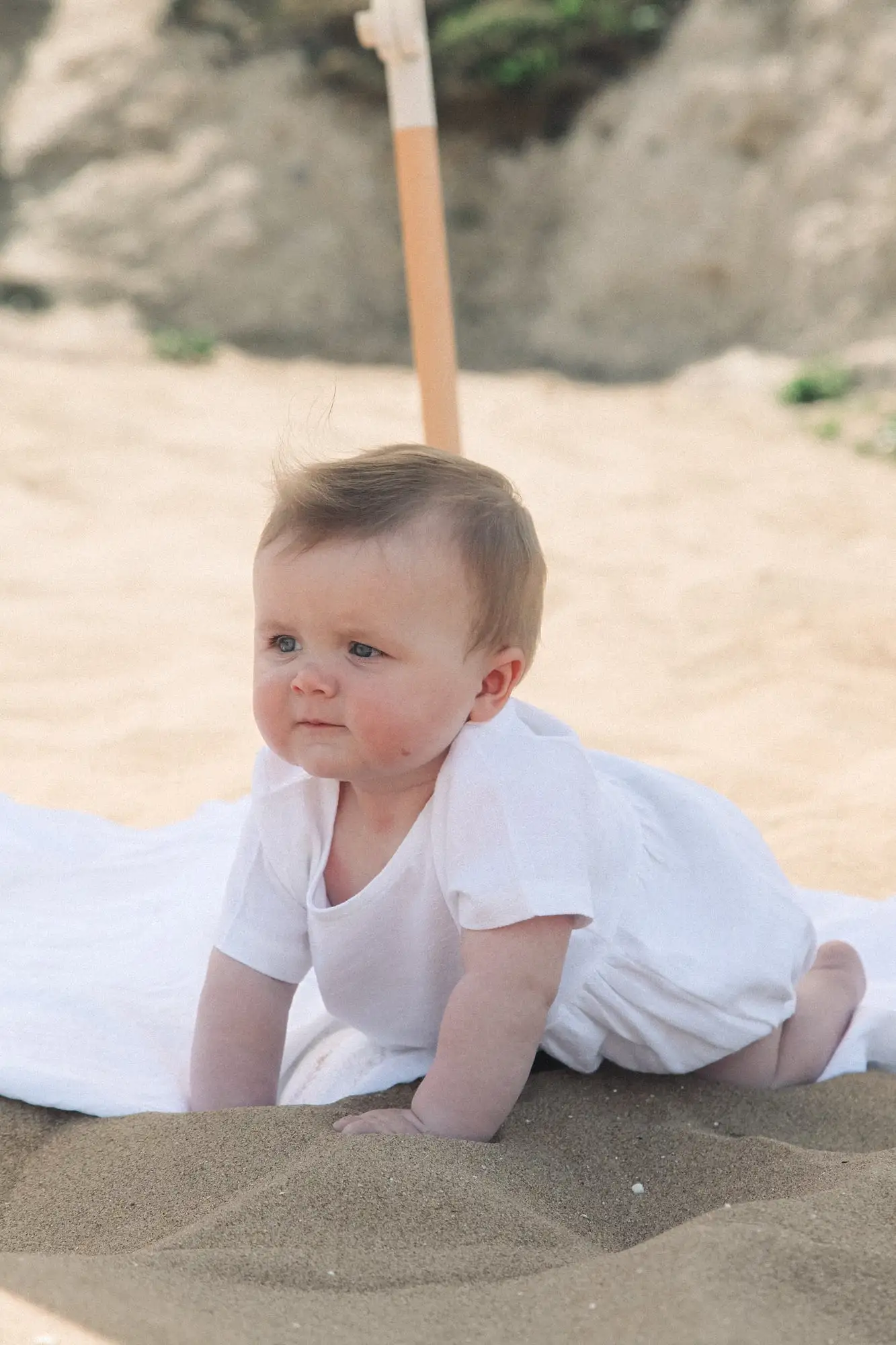 Linen Short Sleeve Romper in White