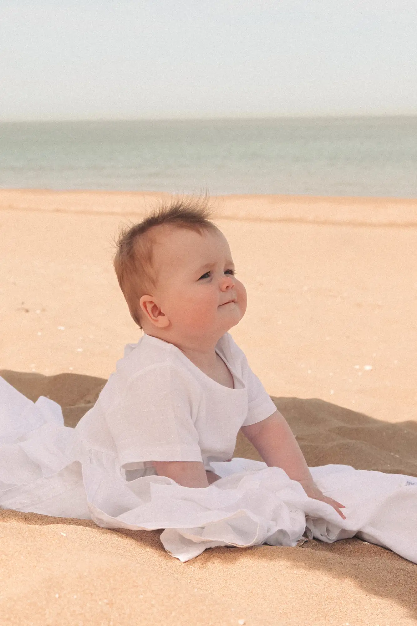 Linen Short Sleeve Romper in White