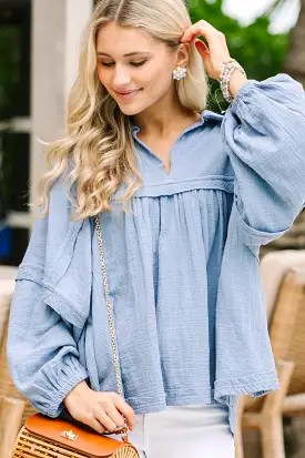 Love Life Denim Blue Babydoll Top