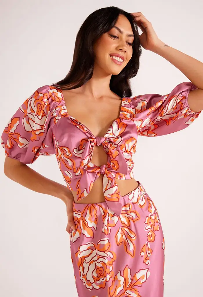 Mandevilla Tie Crop Blouse