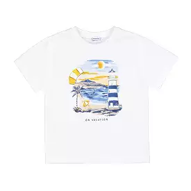 Mayoral Mini T-Shirt on Vacation_ White 3023-16