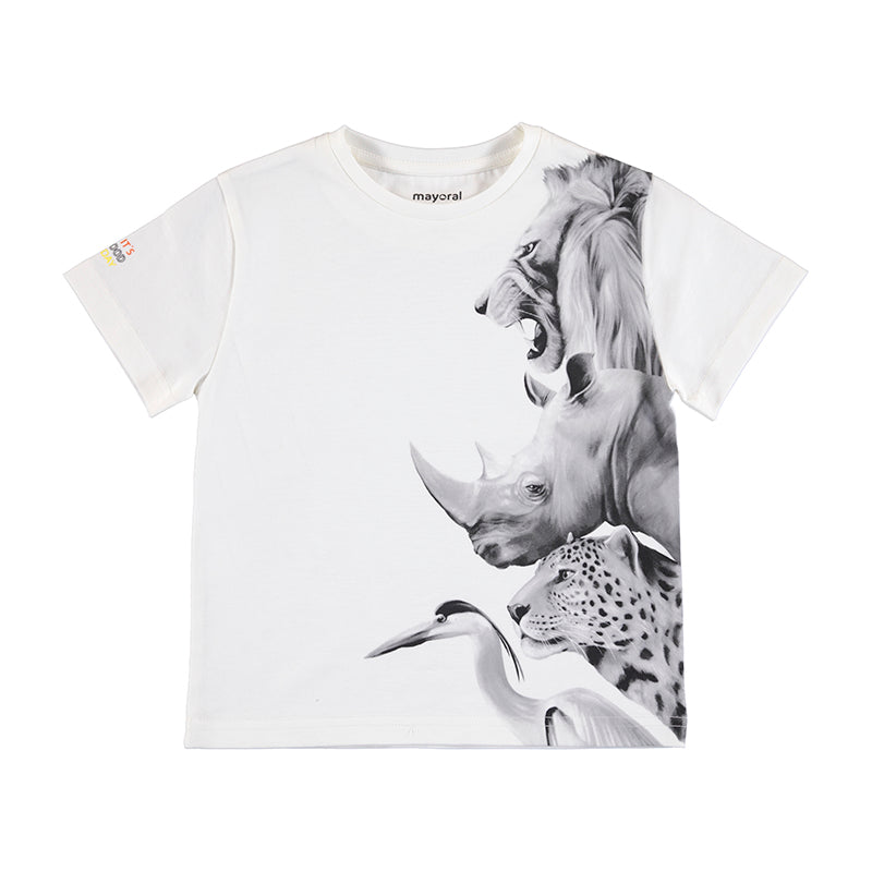 Mayoral Mini T-Shirt w/Animal Graphic _Off White 3003-37