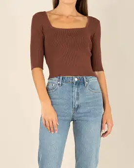 Natalia Knit Top - Cocoa