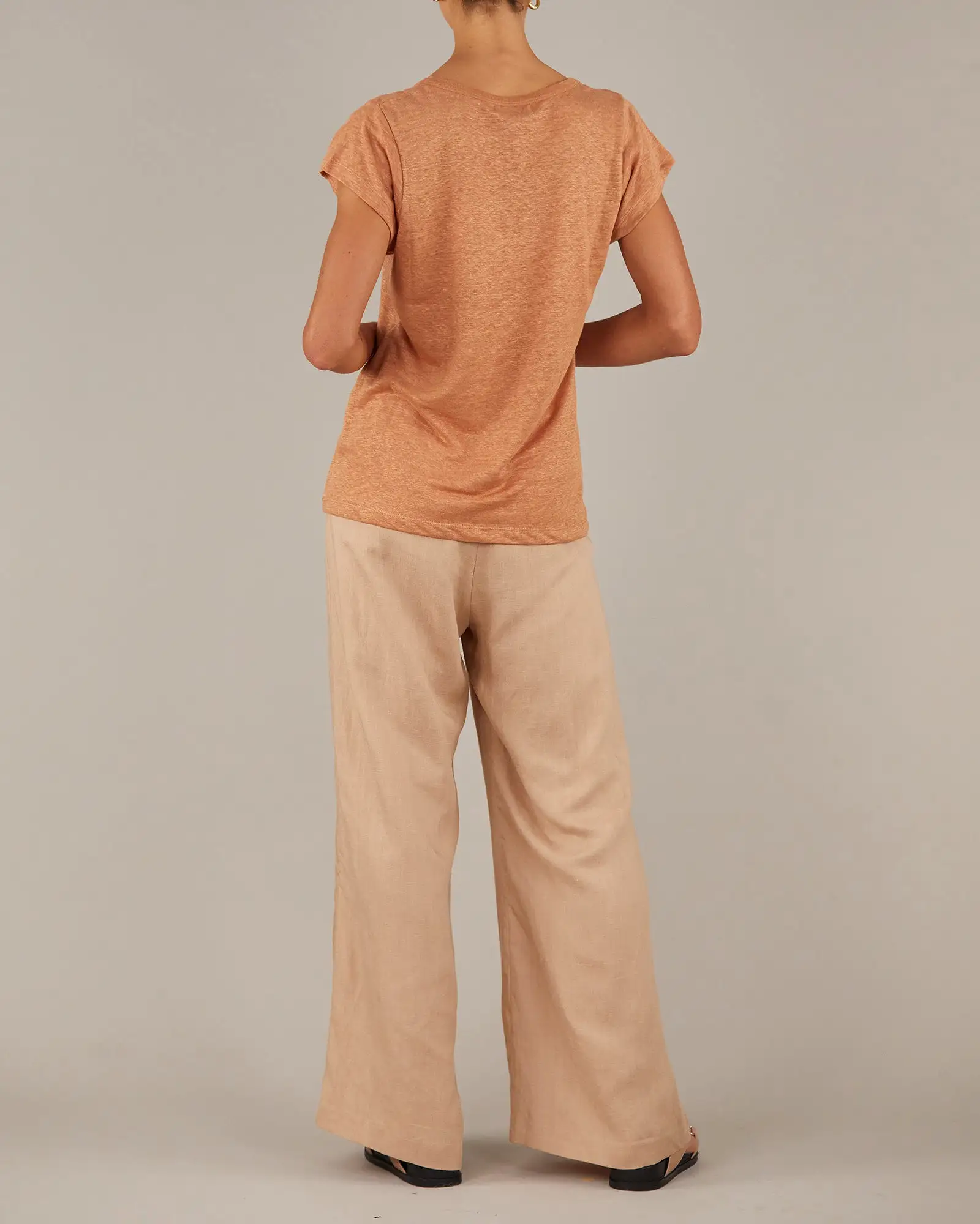 Newport Linen Jersey Tee - Rust