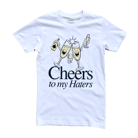 Outrank Cheers to My Haters T-shirt (White/Navy)