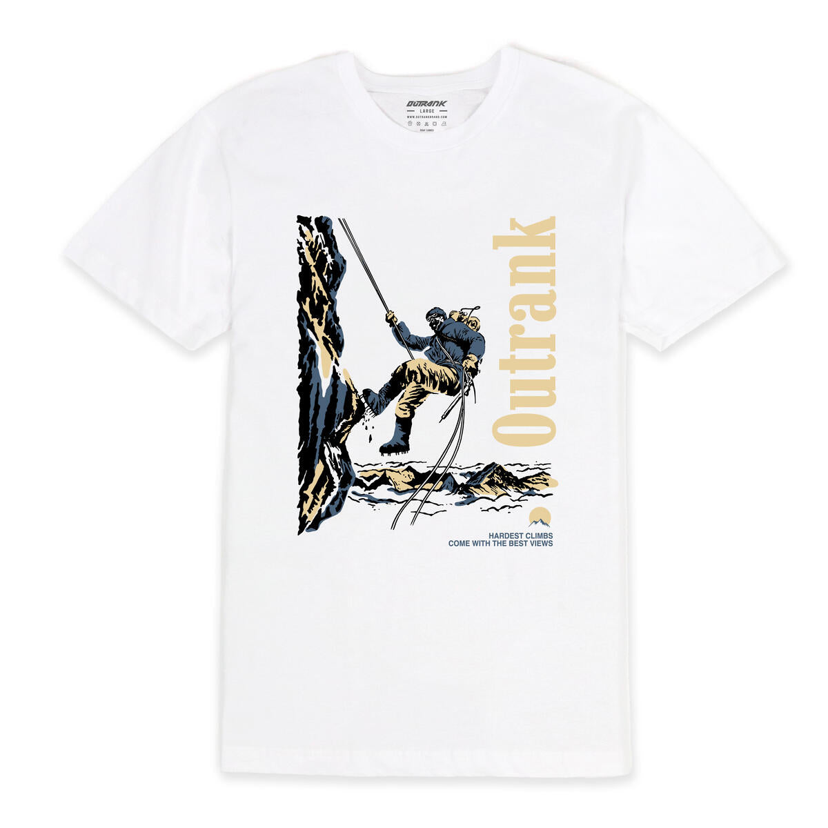 Outrank Hardest Climbs T-shirt (White)