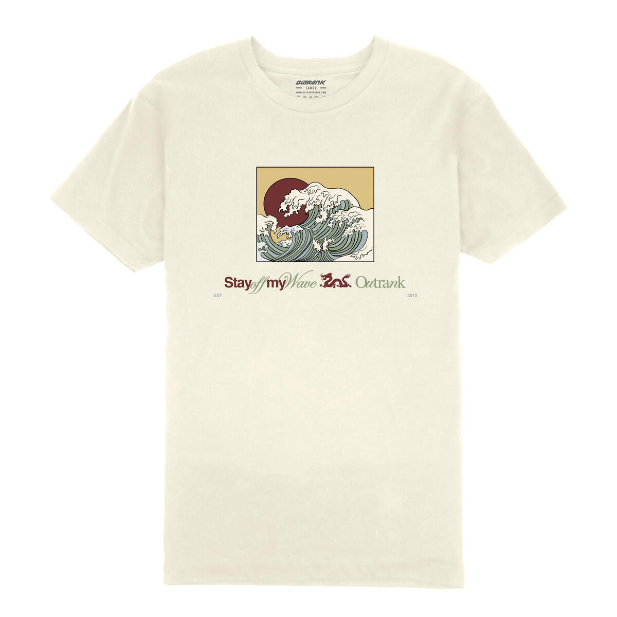 Outrank Stay Off My Wave T-shirt (Vintage White)