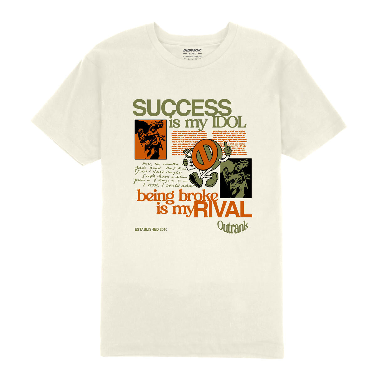 Outrank Success is My Idol T-shirt (Vintage White)