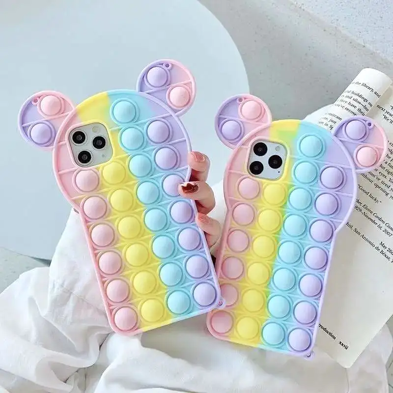 Pastel Cute Bear Rainbow Kawaii Silhouette Phone Case MM1753