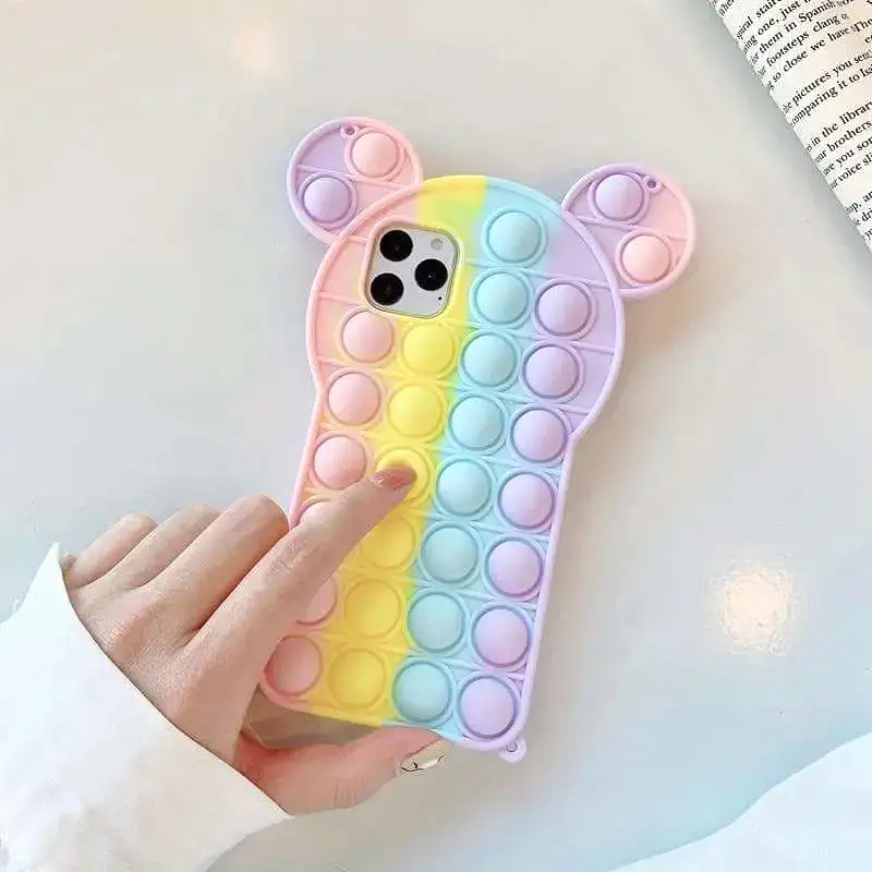 Pastel Cute Bear Rainbow Kawaii Silhouette Phone Case MM1753