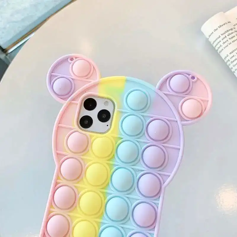 Pastel Cute Bear Rainbow Kawaii Silhouette Phone Case MM1753