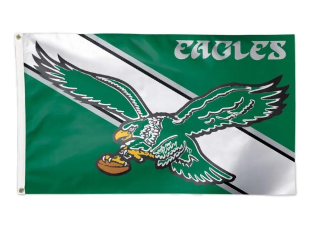 Philadelphia Eagles WinCraft Green White 1987 Retro Logo Deluxe Flag (3' x 5')