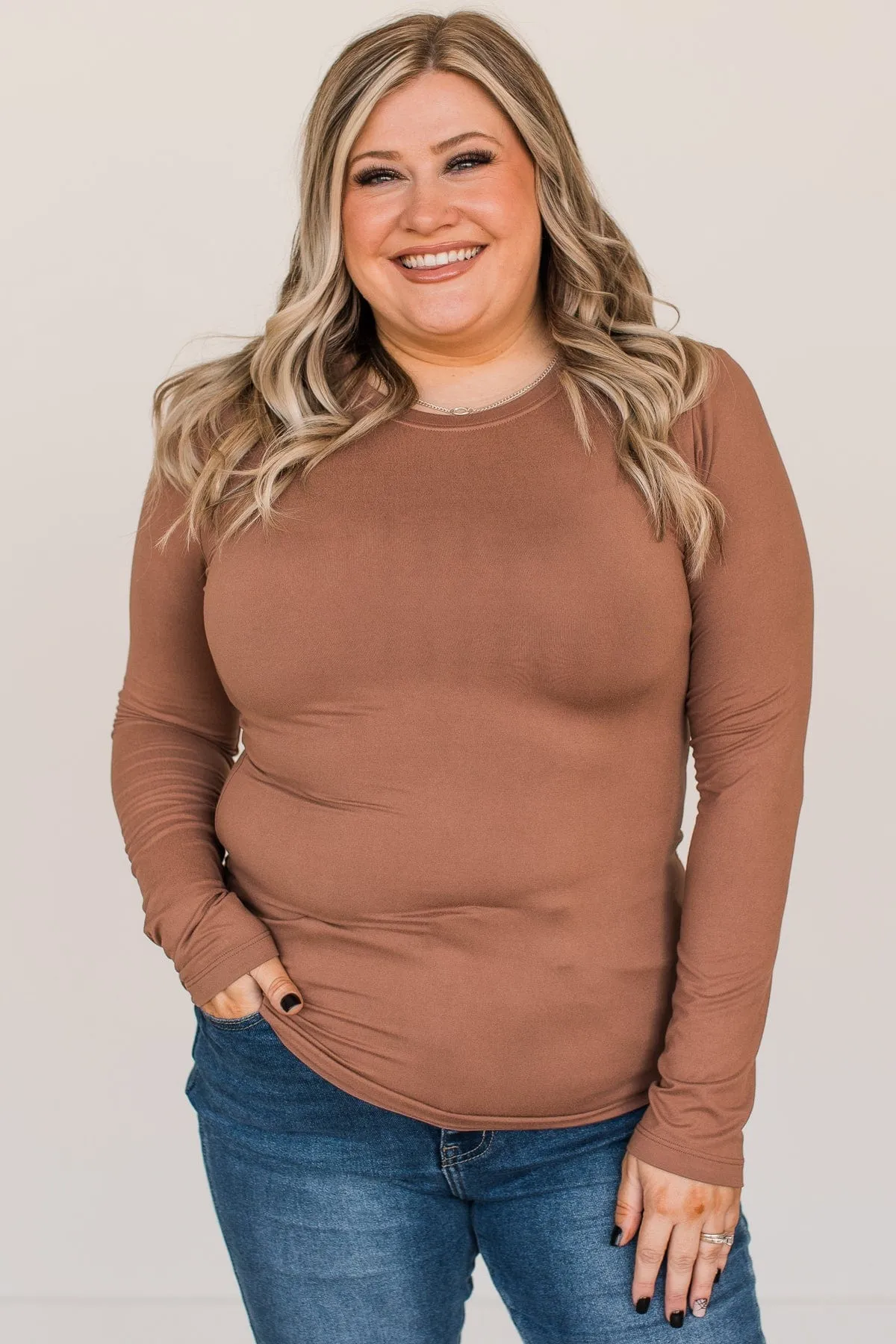 Places To Be Long Sleeve Top- Cocoa