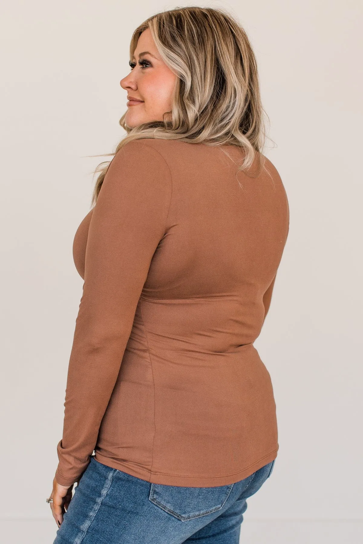 Places To Be Long Sleeve Top- Cocoa