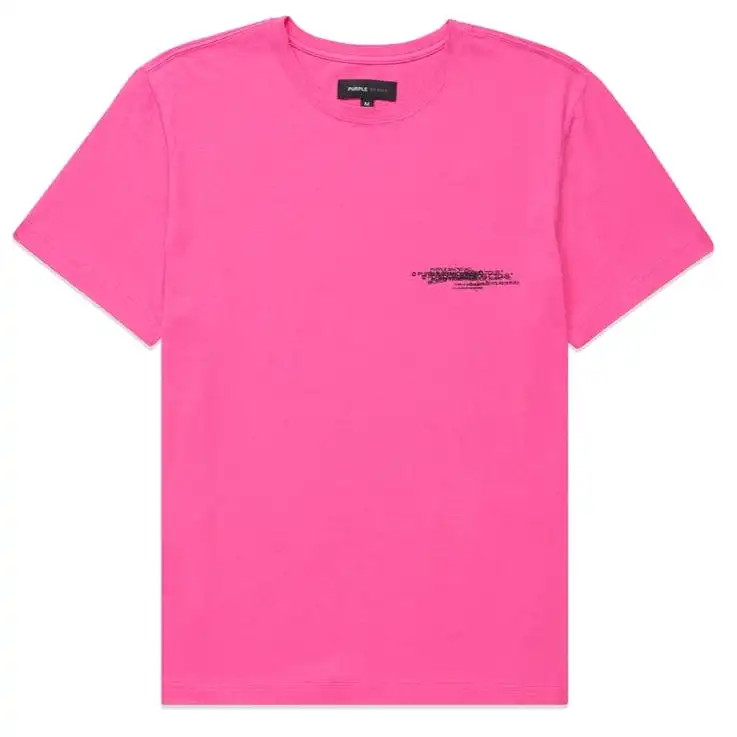 Purple Brand Circle Wordmark Neon Pink Clean Jersey SS Tee (Pink)