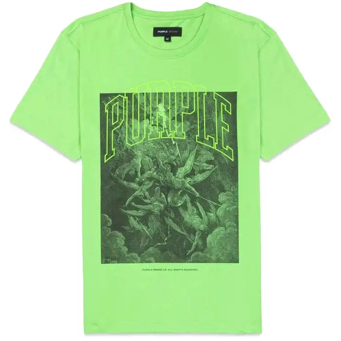 Purple Brand Clean Jersey SS Fallen Tee (Fluorescent Green) P109-JFFG224