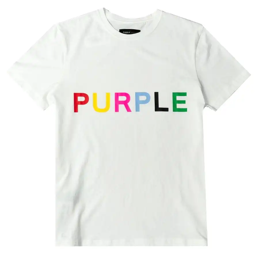 Purple Brand Colours Wordmark Brilliant White Clean Jersey SS Tee (White)