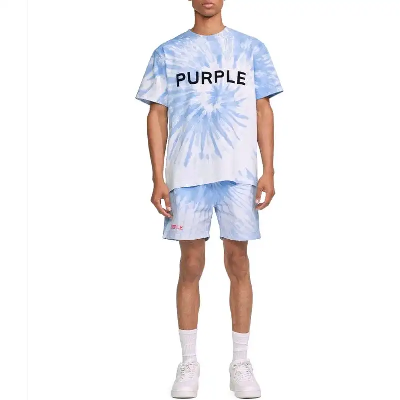 Purple Brand Core Tie Dyed Placid Blue Heavy Jersey SS Tee (Placid Blue)