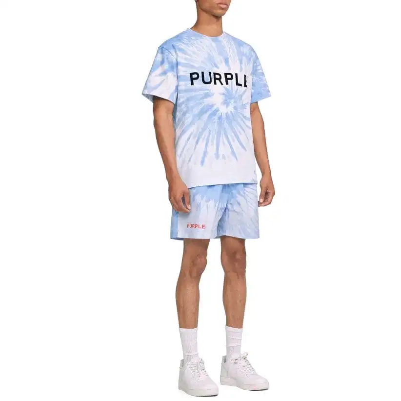 Purple Brand Core Tie Dyed Placid Blue Heavy Jersey SS Tee (Placid Blue)