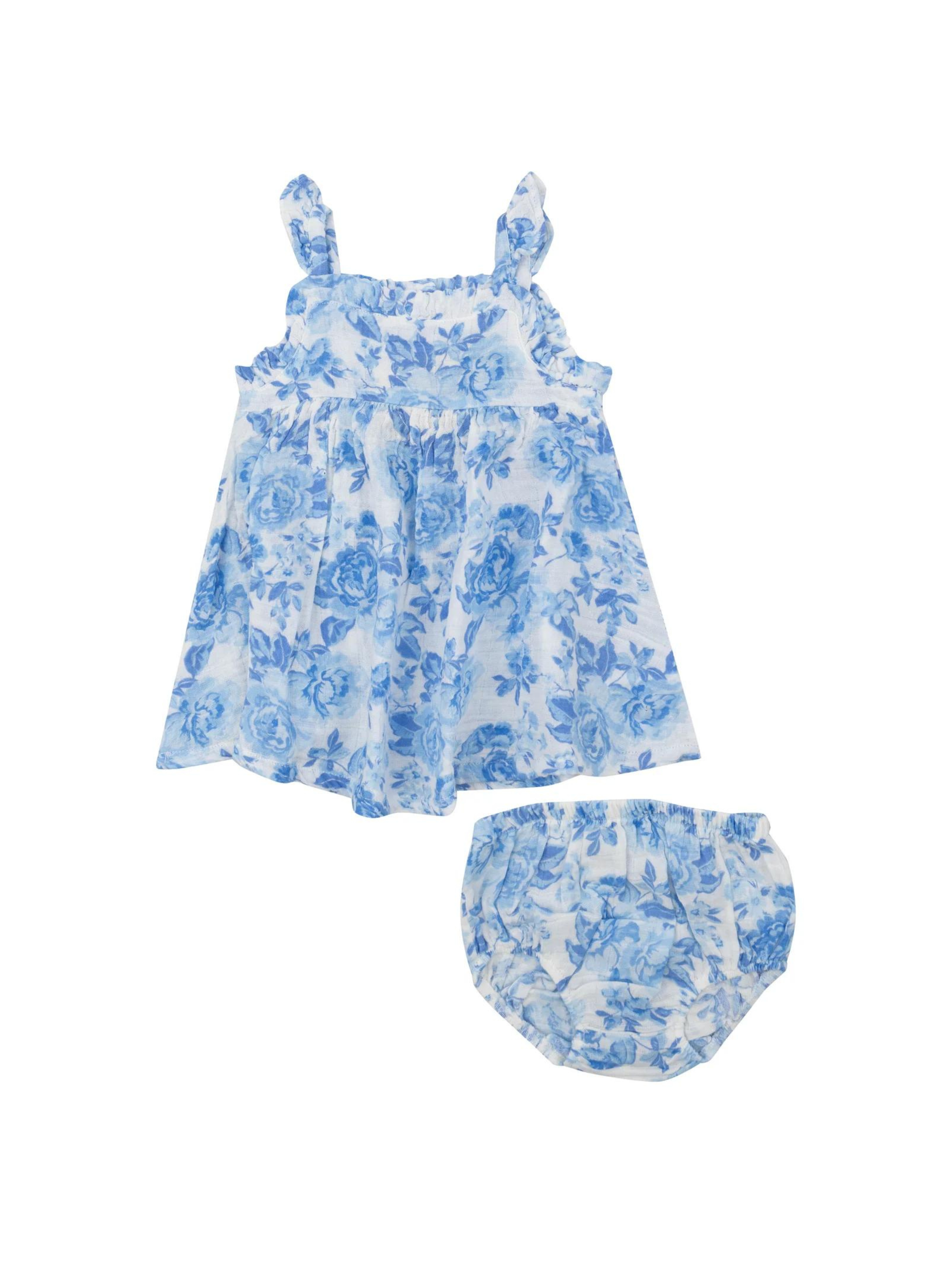 Roses in Blue Ruffle Sundress - Girl